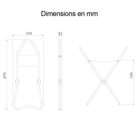 Siège pliant Stockholm II dimensions