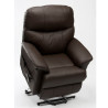 Fauteuil de relaxation Lars cuir 2 moteurs chocolat levé