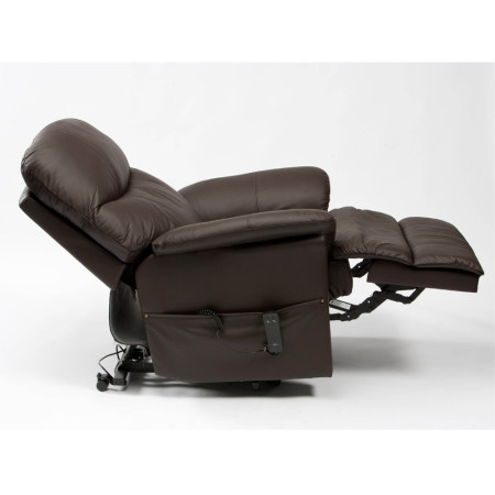 Fauteuil de relaxation Lars cuir 2 moteurs chocolat position relax
