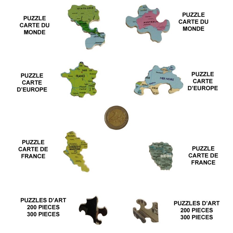 Puzzle Europe en bois 50 pièces Carte de l'Europe. Vente jouet enfant.