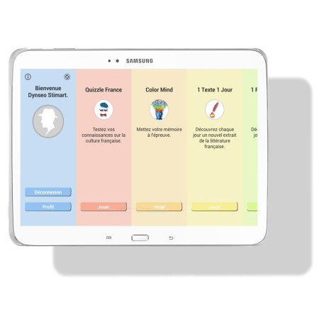 Tablette avec jeu d'entraînement cérébral Stim'Art - écran appli