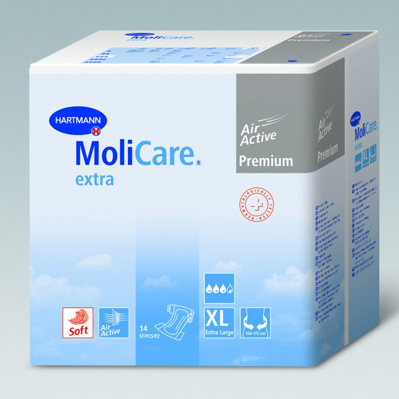 Molicare premium soft Extra - Hartmann - Taille 4 - sachet Molicare premium soft Extra - Hartmann - Taille 4 - sachet