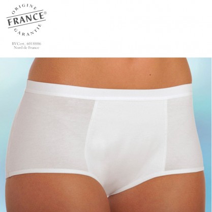 Shorty incontinence urinaire femme blanc