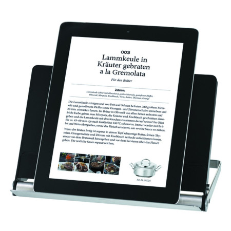 Porte livre de cuisine, iPad, tablette pliable Rösle en situation