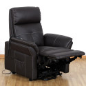 Fauteuil releveur relaxation Diamant simili cuir chocolat repose pieds allongé