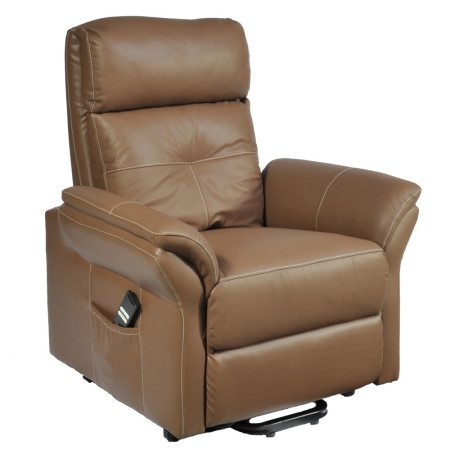 Fauteuil Diamant cuir capuccino 2 moteurs assis