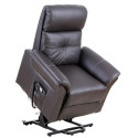 Fauteuil Diamant cuir chocolat 2 moteurs relevé