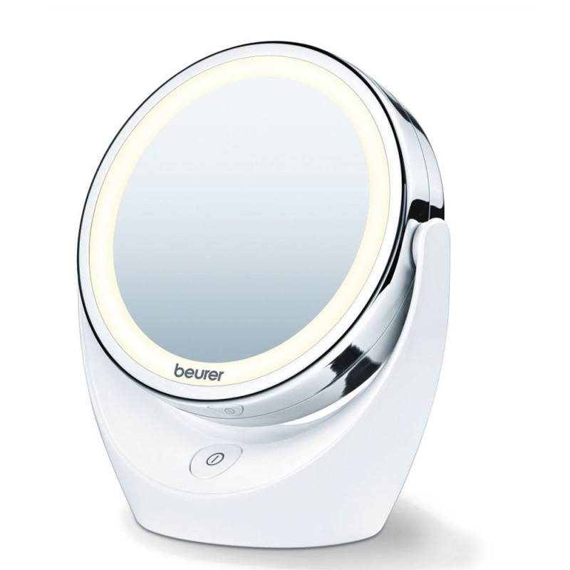 Miroir cosmétique éclairé grossissant Beurer pied blanc Miroir cosmétique éclairé grossissant Beurer pied blanc
