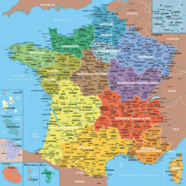 Puzzle d'art 100 grosses pièces Carte de France Puzzle