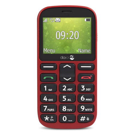 Doro 1360 téléphone mobile rouge de face