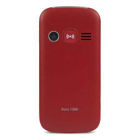 Doro 1360 téléphone mobile rouge de dos