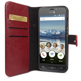 Housse portefeuille smartphone Doro 8040 rouge en situation