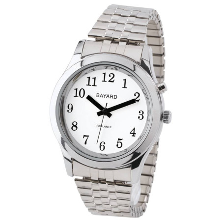 Montre parlante bracelet acier pour homme