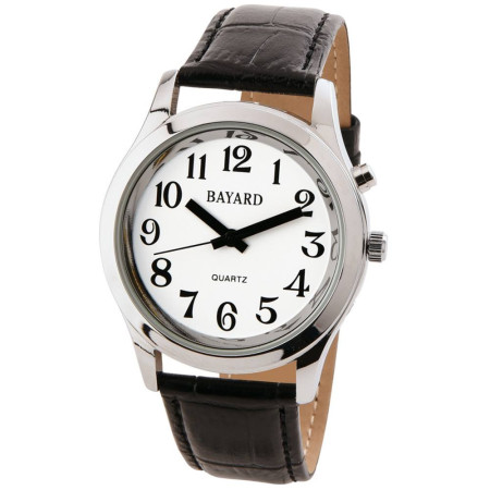 Montre Parlante Français Unisexe Pour Personne Âgée Or Bande De Cuir Marron  Aveugle Malvoyante Homme Femme Bracelet Montre-Br[u2149]