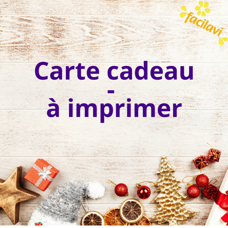 Carte cadeau pour senior à imprimer à la maison - FACILAVI