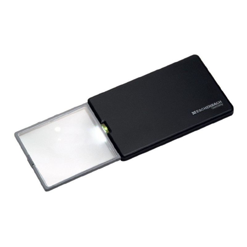 Loupe carte de crédit Easy pocket noire ouverte Loupe carte de crédit Easy pocket noire ouverte