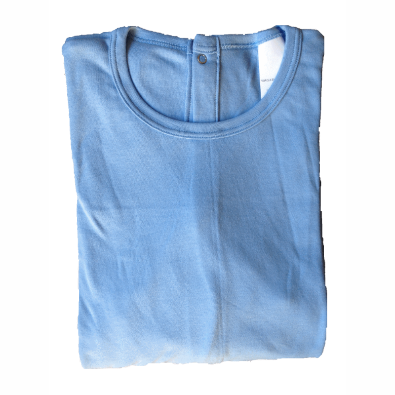 Chemise malade coton femme bleu ciel