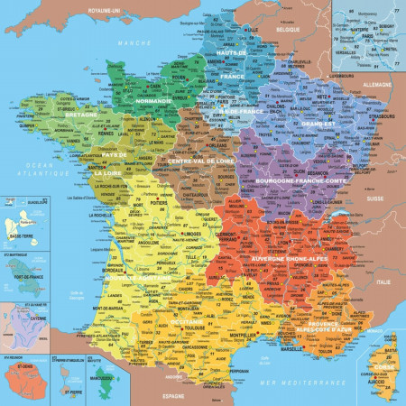 Puzzle d'art 24 grosses pièces Carte de France
