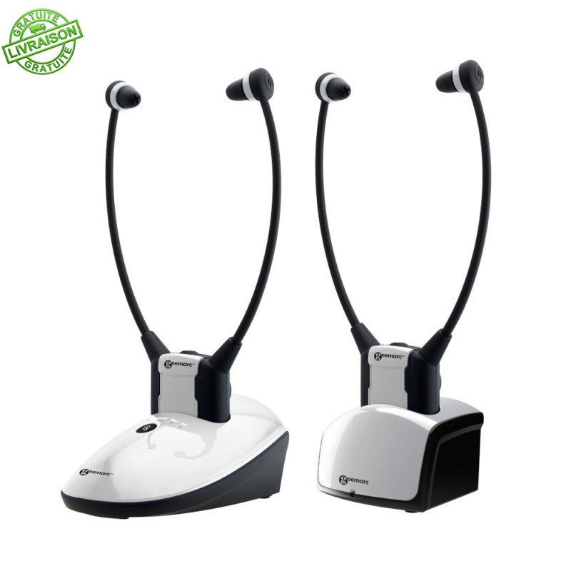 Casque télé duo senior & personne âgée, connexion optique