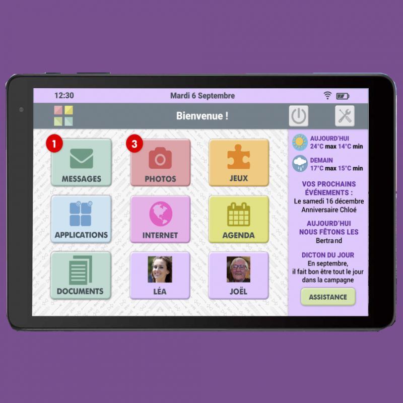 Tablette Facilotab Wifi accueil