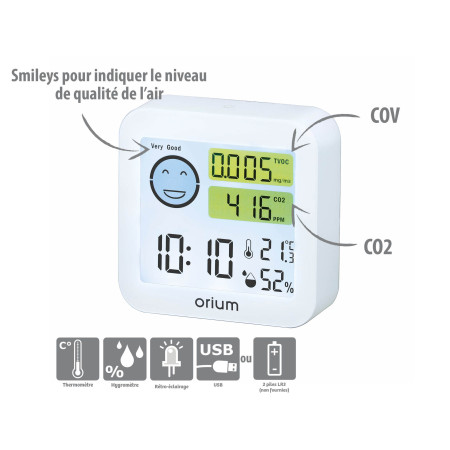 l'air Détecteur de qualité de l'air Test d'humidité TVOC HCHO