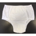 Culotte incontinence dentelle - blanche face