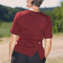 Pull manches courtes dos croisé bordeaux