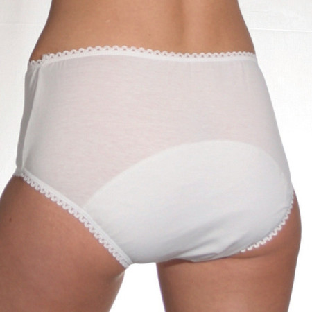 Culotte faiblesse urinaire femme blanc dos