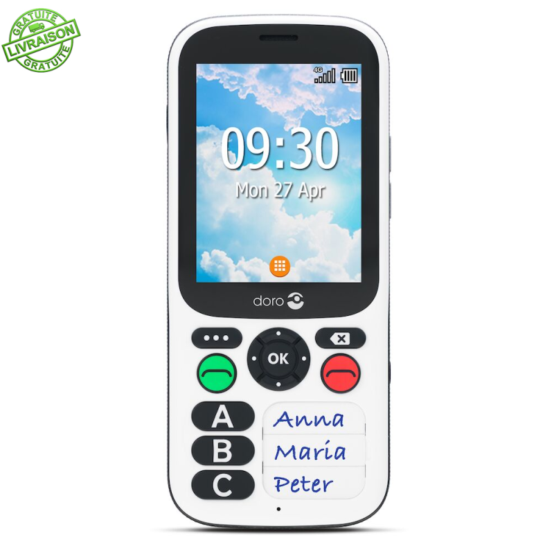 Doro Secure 780iup avec détection de chute face Doro Secure 780iup avec détection de chute face