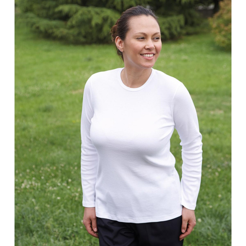 Tee-shirt long femme médicalisé ouverture 2 côtés pour personne âgée