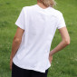 Tee-shirt femme manches courtes dos croisé - blanc de dos
