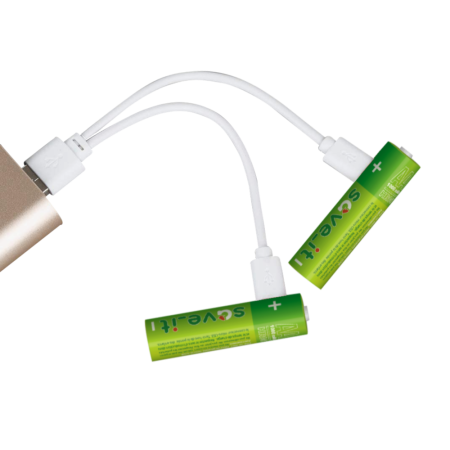 Piles AA rechargeables USB - Par 4 - 2 piles en charge