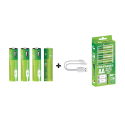 Piles AA rechargeables USB - Par 4 - Contenu boîte