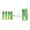Piles AA rechargeables USB - Par 4 - Contenu boîte