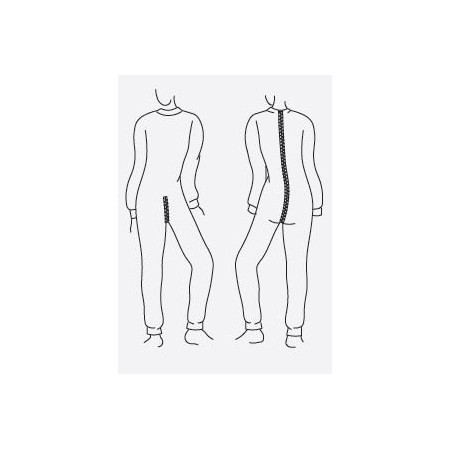 Grenouillère femme pyjama long éco - schéma ouverture