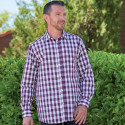 Chemise fermeture pressions du 2 au 8 - bordeaux
