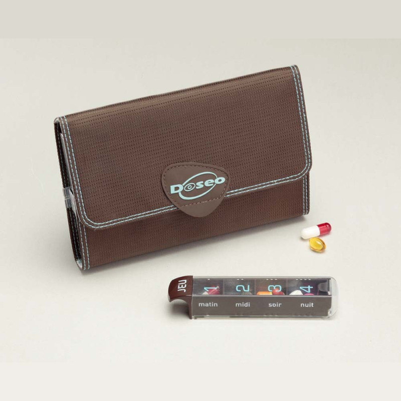 Pilulier hebdomadaire pochette Doséo fermé et modules Pilulier hebdomadaire pochette Doséo fermé et modules