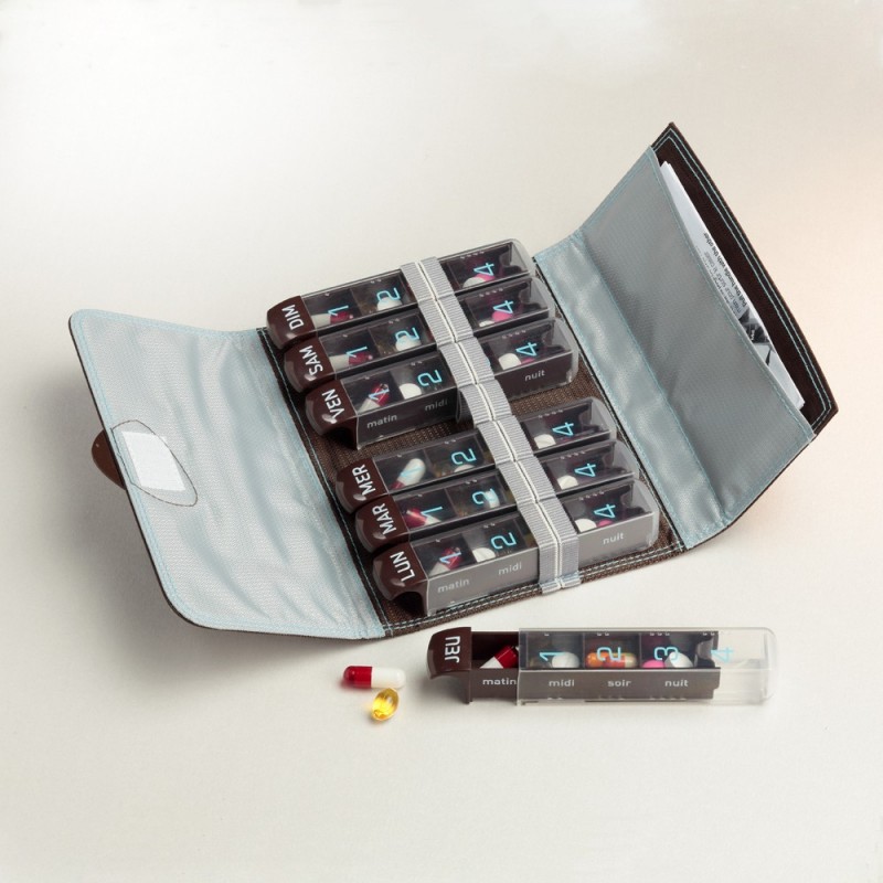 Pilulier pochette semainier pour les médicaments des seniors