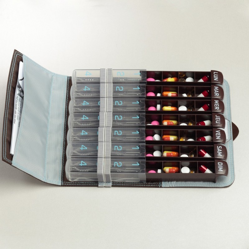 Pilulier pochette semainier pour les médicaments des seniors