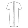 Chemise nuit ouverte dos pressions schema