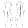 Grenouillère femme courte sans manches - schema fermeture