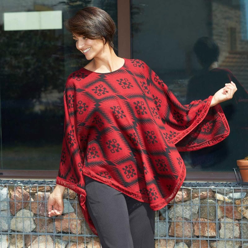 Poncho cerise Poncho cerise