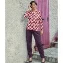 Pantalon maille prune