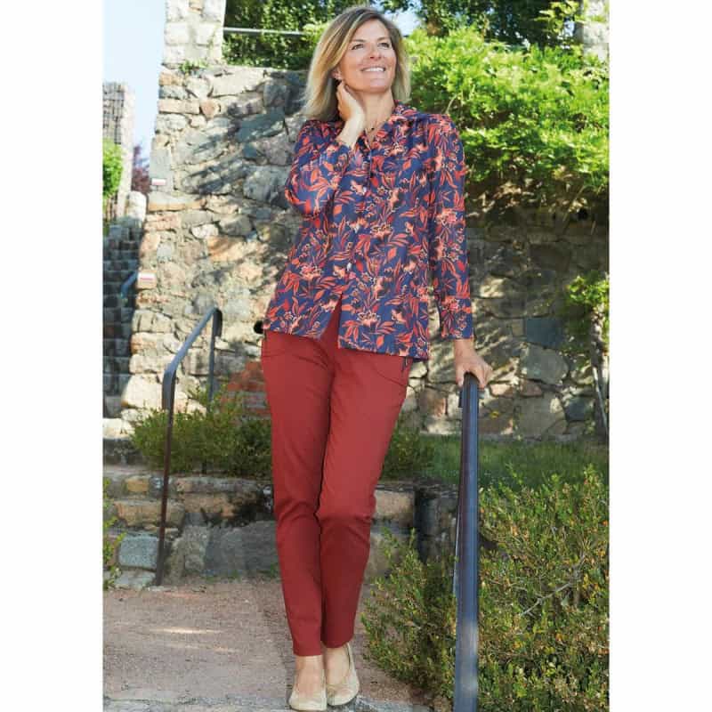 Pantalon élastiqué jolies poches T 38 à 56 - rouille Pantalon élastiqué jolies poches T 38 à 56 - rouille
