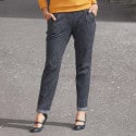 Pantalon élastiqué chiné T 38 à 56