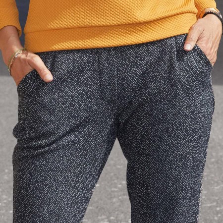 Pantalon élastiqué chiné T 38 à 56