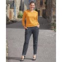 Pantalon élastiqué chiné T 38 à 56