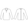 Polo ouvert dos par aimants cassis ou marine schema ouverture