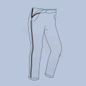 Pantalon ouverture côté du 38 au 56 schema
