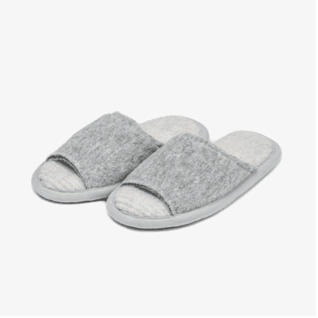Pantoufles ouvertes gris clair p36 à 45 100% Merinos